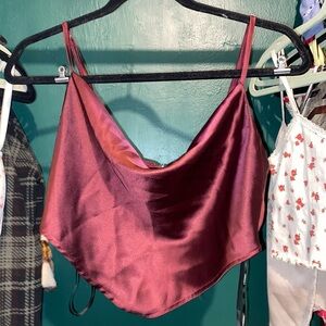 Forever 21 Deep Red Satin Top